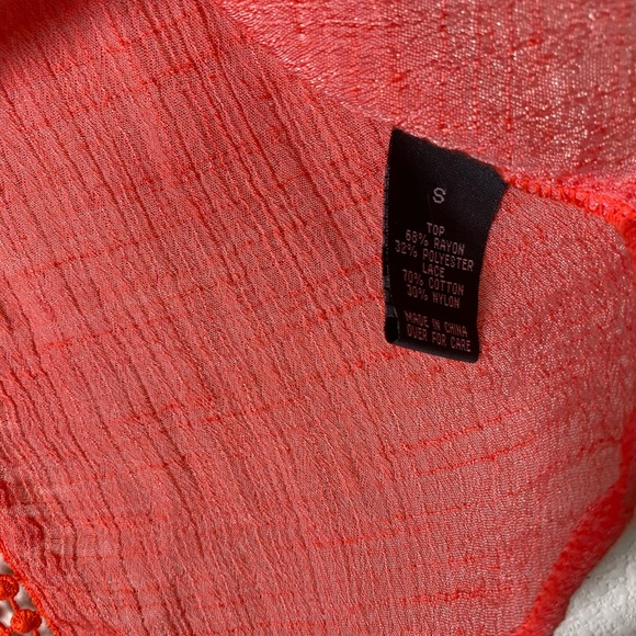 BCX Size S Tunic Cover Up White Red Ombré - Picture 4 of 4